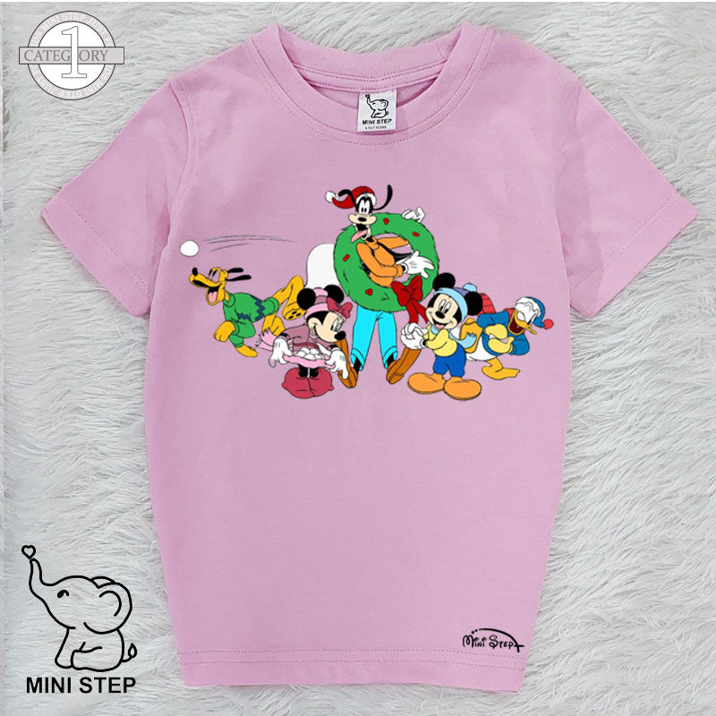 mickey with team CHRISTMAS Printed Kids’ T-Shirts