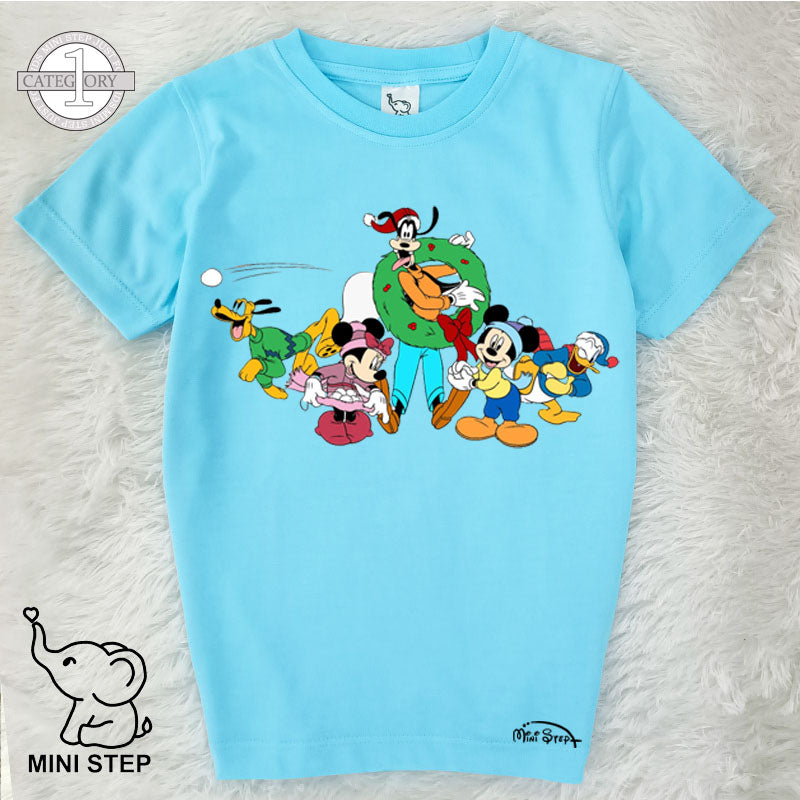 mickey with team CHRISTMAS Printed Kids’ T-Shirts