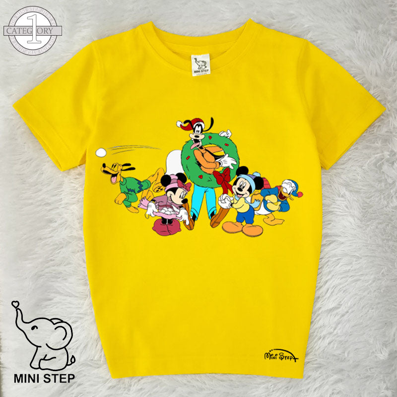 mickey with team CHRISTMAS Printed Kids’ T-Shirts