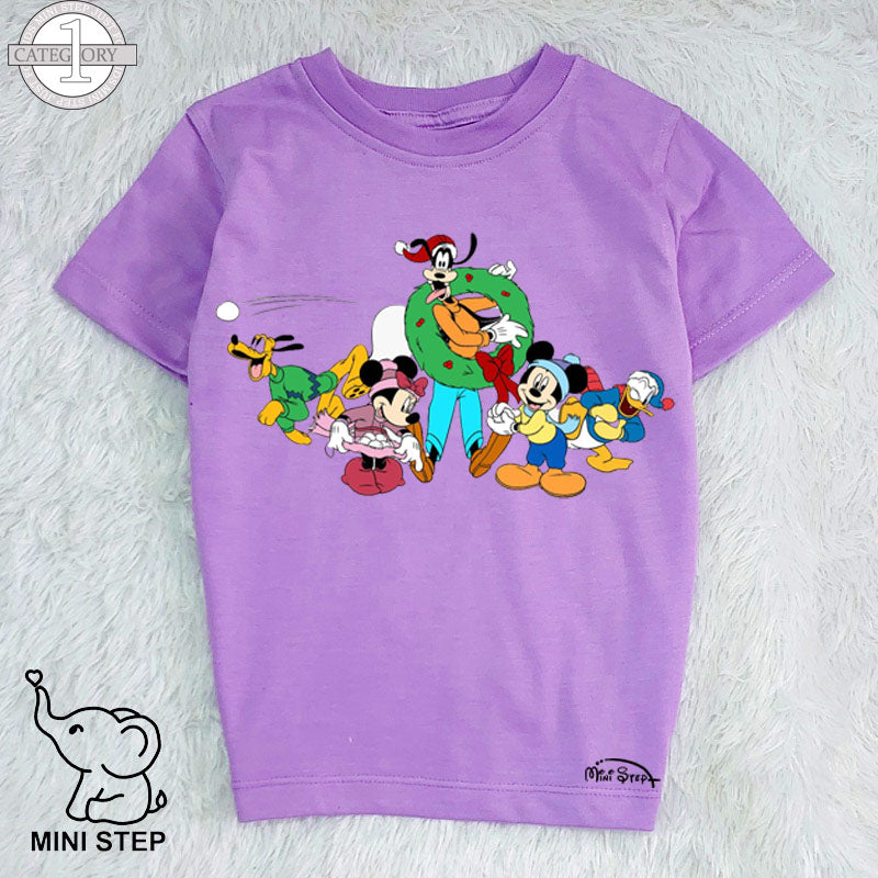 mickey with team CHRISTMAS Printed Kids’ T-Shirts