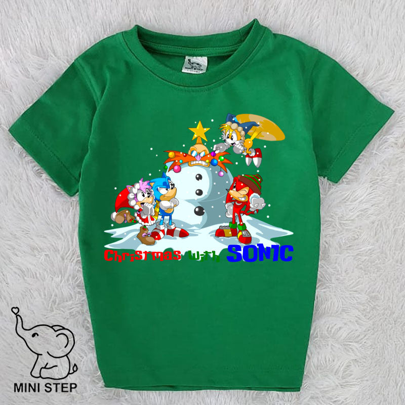 SONIC CHRISTMAS Printed Kids’ T-Shirts