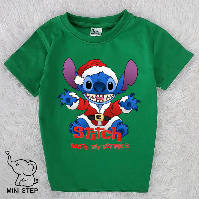 stitch CHRISTMAS Printed Kids’ T-Shirts