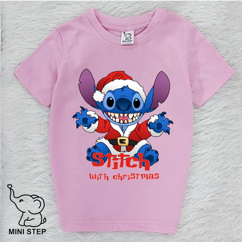 stitch CHRISTMAS Printed Kids’ T-Shirts
