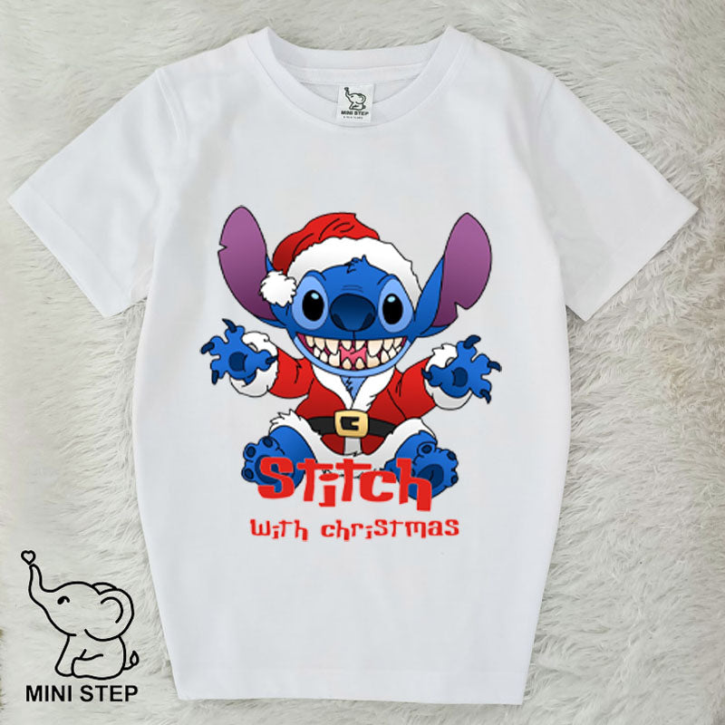stitch CHRISTMAS Printed Kids’ T-Shirts
