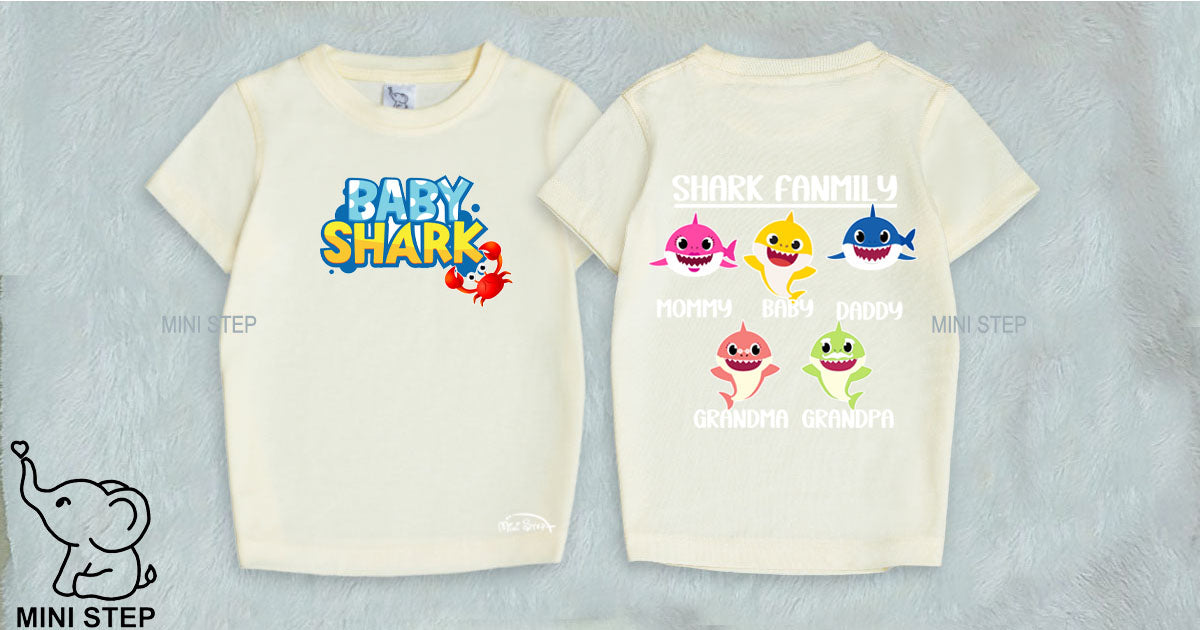 Baby Shark printed kids’ T-shirts