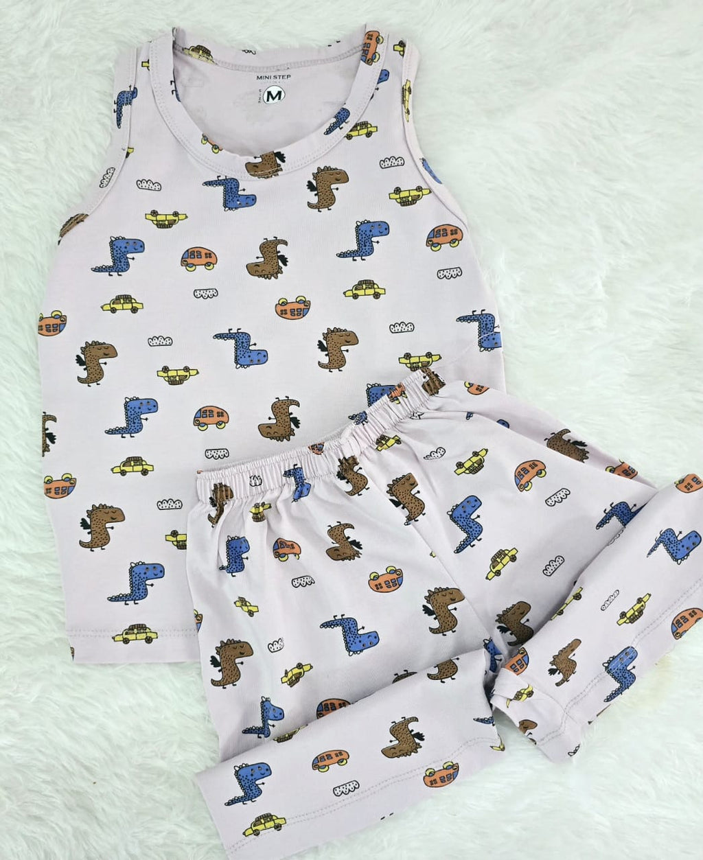 Skinny & Shorts Set - PURPLE DINO