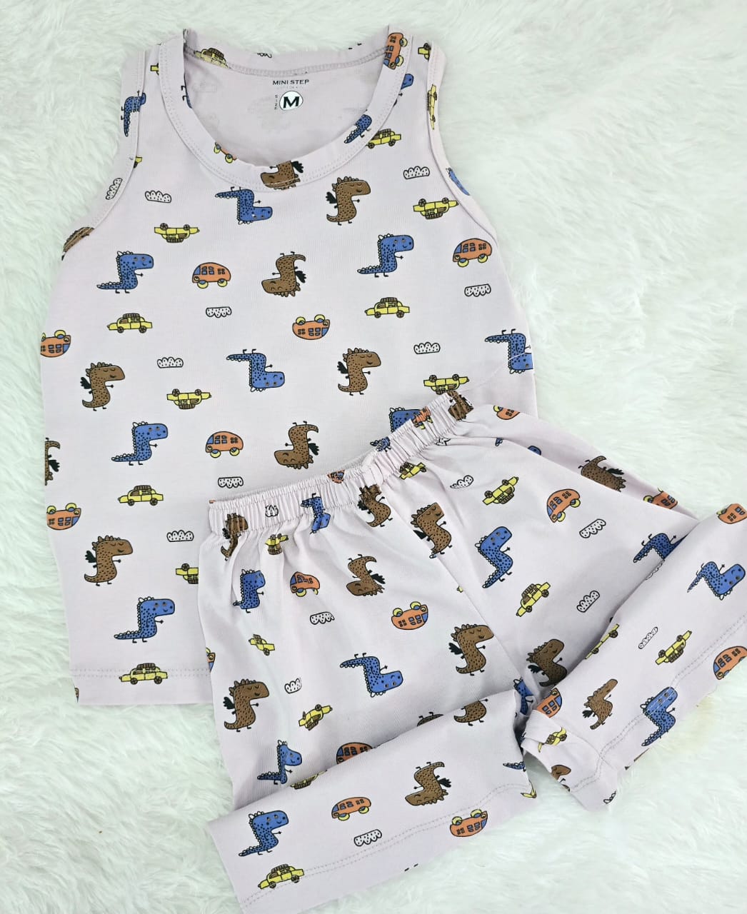 Skinny & Shorts Set - PURPLE DINO