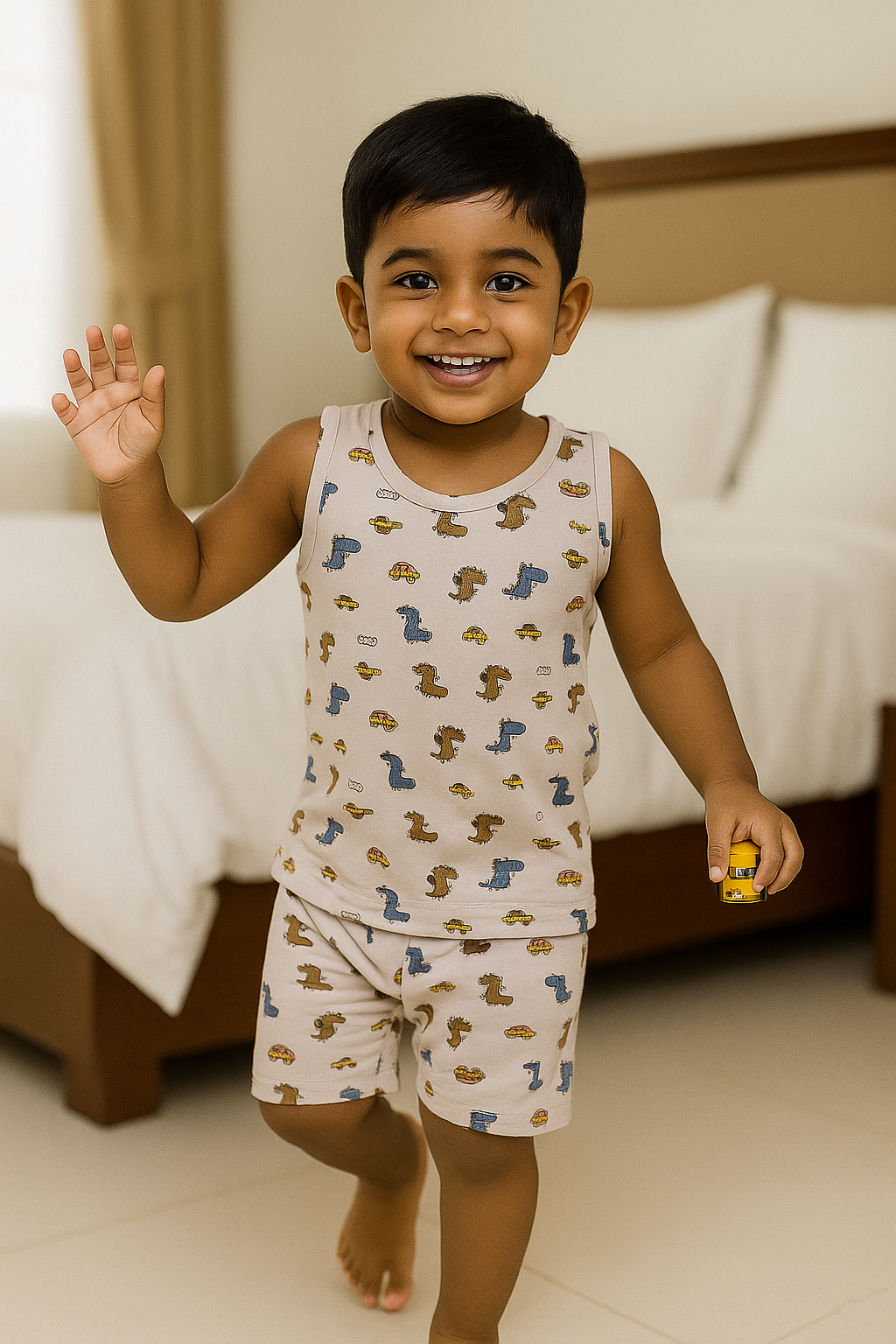 Skinny & Shorts Set - PURPLE DINO